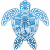 Design der tropischen Meeresschildkröten in Blau Aufkleber (Vorderseite)