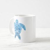 Design der tropischen Meeresschildkröten in Blau Kaffeetasse (Vorderseite Links)