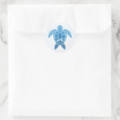 Design der tropischen Meeresschildkröten in Blau Runder Aufkleber (Tasche)