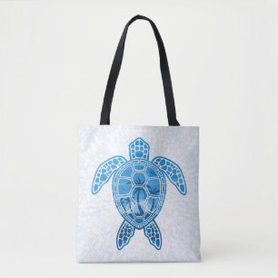 Design der tropischen Meeresschildkröten in Blau Tasche