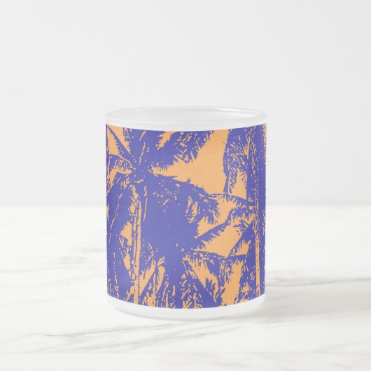 Design der tropischen Palmen-Silhouette Mattglastasse (Mittel)