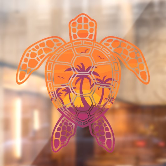 Design der tropischen Sonnenuntergang-Meeresschild Fensteraufkleber (Blatt 2)