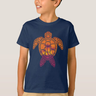 Design der tropischen Sonnenuntergang-Meeresschild T-Shirt
