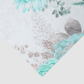 Design der türkisfarbenen Blumenserie 1 Seidenpapier (Detail)