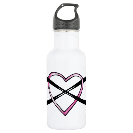 Design der unendlichen Liebe Edelstahlflasche (Vorderseite)