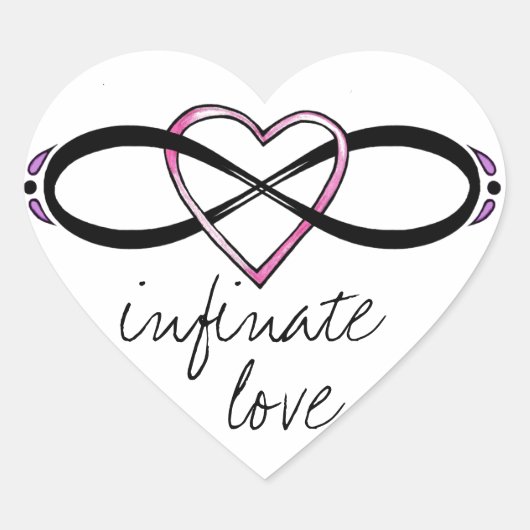 Design der unendlichen Liebe Herz-Aufkleber (Vorderseite)