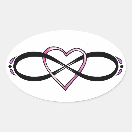 Design der unendlichen Liebe Ovaler Aufkleber (Vorderseite)