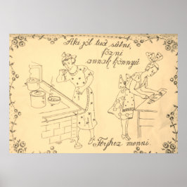 Design der ungarischen Wandbekleidung Poster