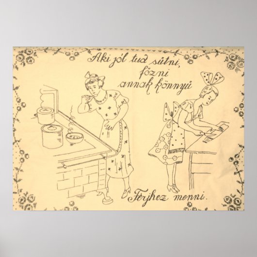 Design der ungarischen Wandbekleidung Poster (Vorne)