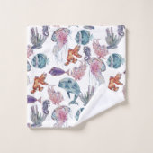 Design der Unterwasserfarben-Reihe 2 Badhandtuch Set (Waschlappen)
