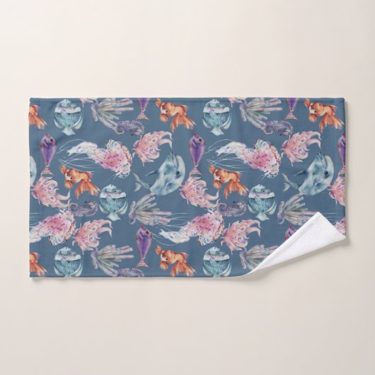 Design der Unterwasserfarben-Reihe 2 Badhandtuch Set (Handtuch)
