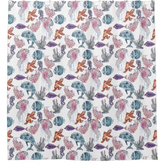 Design der Unterwasserfarben-Reihe 2 Duschvorhang (Vorderseite)