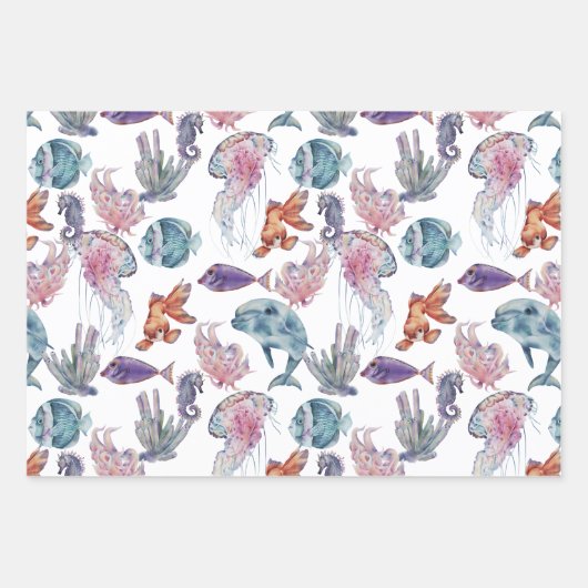 Design der Unterwasserfarben-Reihe 2 Geschenkpapier Set (Vorderseite 3)