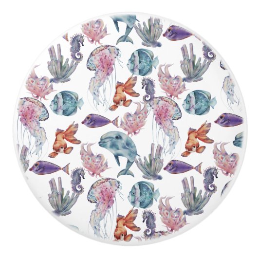 Design der Unterwasserfarben-Reihe 2 Keramikknauf (Vorderseite)