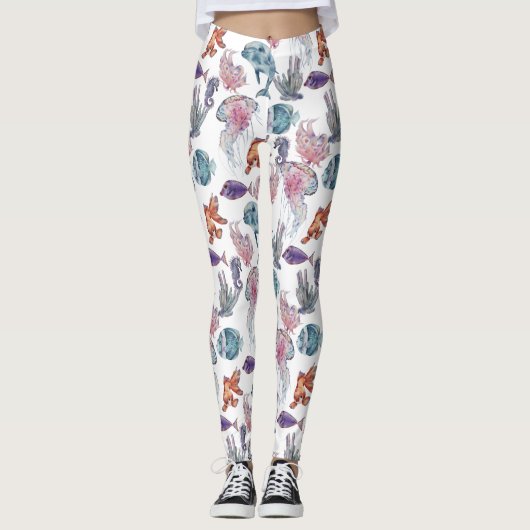 Design der Unterwasserfarben-Reihe 2 Leggings (Vorderseite)