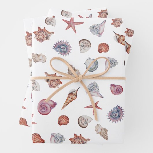 Design der Unterwasserfarben-Reihe 4 Geschenkpapier Set (Beispiel)