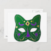 Design der Venezianischen grünen Maske Postkarte (Vorne/Hinten)