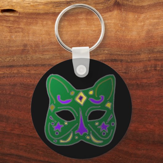 Design der Venezianischen grünen Maske Schlüsselanhänger (Rückseite)