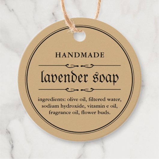 Design der Verpackung für das Etikett "Soap Hang" Geschenkanhänger (Vorderseite)