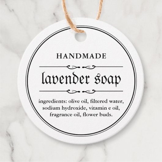 Design der Verpackung für das Etikett "Soap Hang" Geschenkanhänger (Vorderseite)
