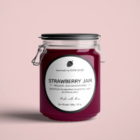 Design der Verpackung von Strawberry Jam Jar Label