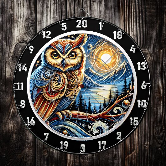 Design der verzauberten Nocturnal Owl Dartboard Dartscheibe