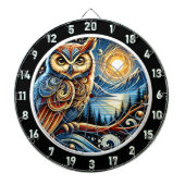 Design der verzauberten Nocturnal Owl Dartboard Dartscheibe (vorne)