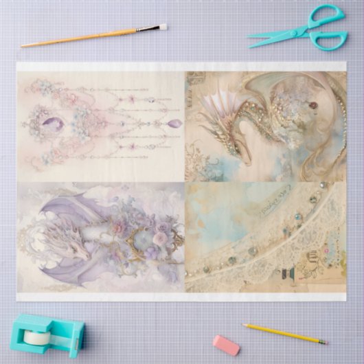 Design der viktorianischen Drachenreihe 11 Seidenpapier (Basteln)