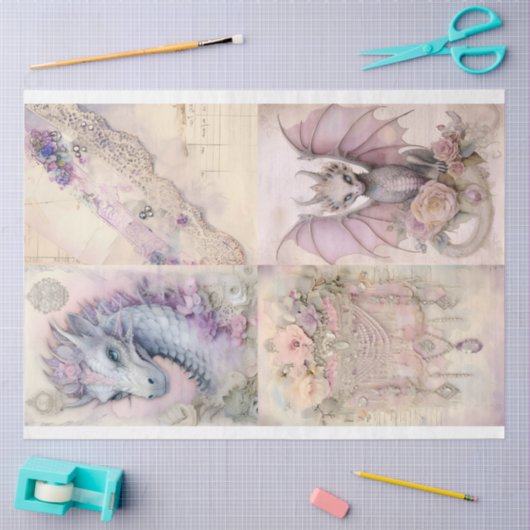 Design der viktorianischen Drachenreihe 13 Seidenpapier (Basteln)