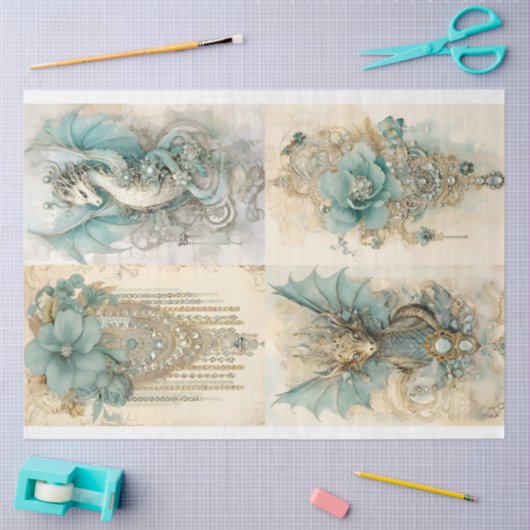 Design der viktorianischen Drachenreihe 1 Seidenpapier (Basteln)