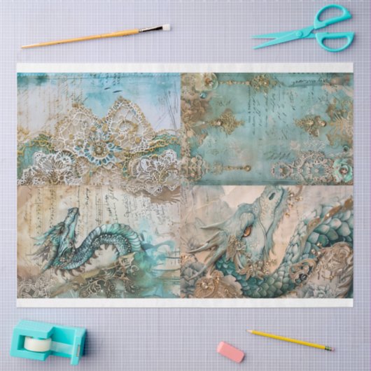 Design der viktorianischen Drachenreihe 7 Seidenpapier (Basteln)