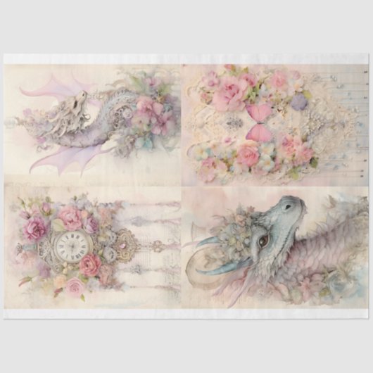 Design der viktorianischen Drachenreihe 8 Seidenpapier (Vorderseite)