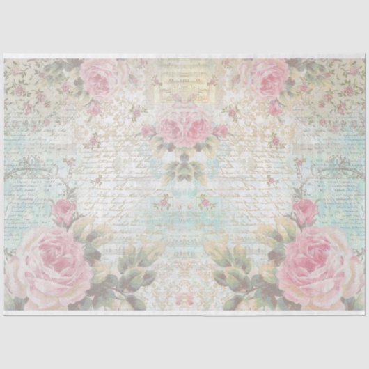 Design der Vintagen blauen Junk-Serie 6 Seidenpapier (Vorderseite)
