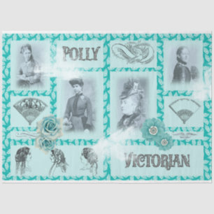 Design der Vintagen blauen Serie 5 Seidenpapier