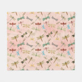 Design der Vintagen Drachenfliegen der Serie 3 Fleecedecke (Vorderseite (Horizontal))