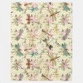 Design der Vintagen Libellen-Serie 14 Fleecedecke (Vorderseite)