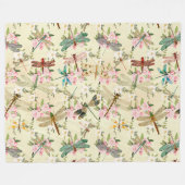 Design der Vintagen Libellen-Serie 14 Fleecedecke (Vorderseite (Horizontal))