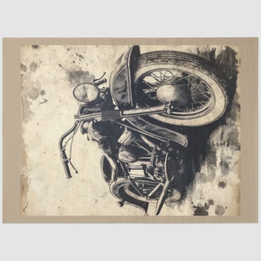 Design der Vintagen Motorradserie #2 Seidenpapier (Vorderseite)