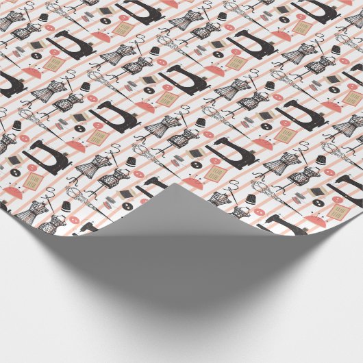 Design der Vintagen Nähmaschine, Crafty Sew Theme Geschenkpapier (Ecke)