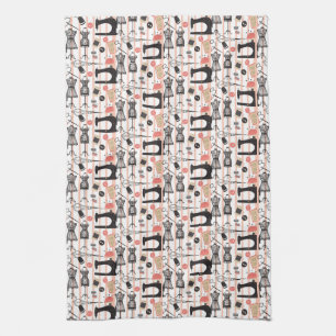 Design der Vintagen Nähmaschine, Crafty Sew Theme Geschirrtuch
