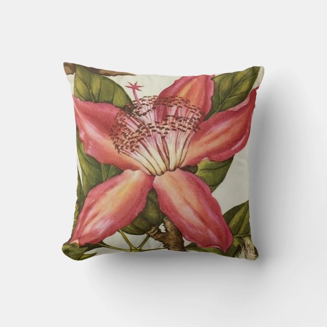 Design der Vintagen Red Passion Blume 2 Throw Kiss Kissen (Vorderseite)