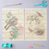 Design der Vintagen Vogelserie 3 Seidenpapier (Basteln)