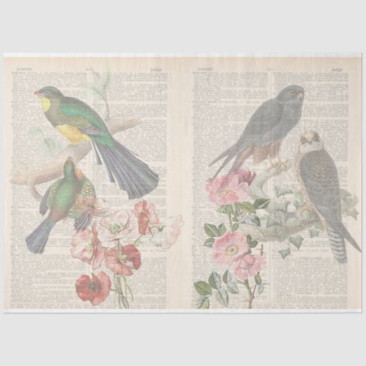 Design der Vintagen Vogelserie 6 Seidenpapier (Vorderseite)