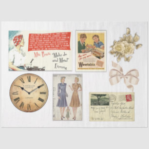Design der Vintagen WW2-Serie 9 Seidenpapier