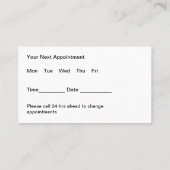 Design der Visitenkarte für Diätetiker (Rückseite)