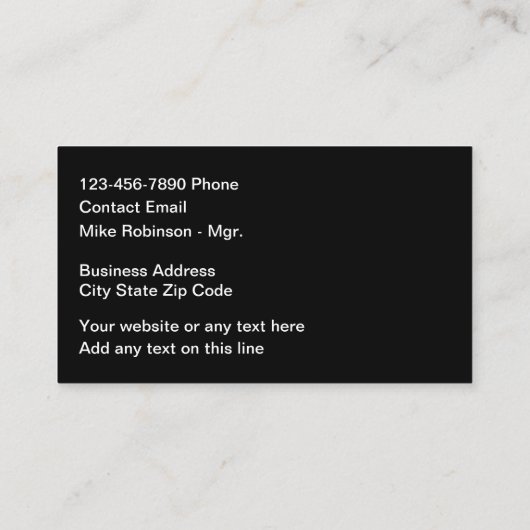 Design der Visitenkarte für die Spitzenklasse (Rückseite)