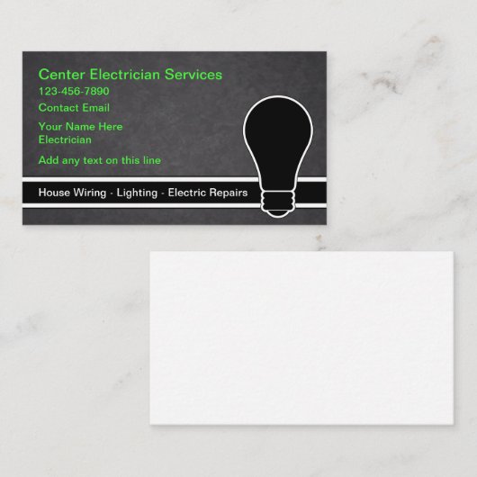 Design der Visitenkarte für Elektrotechnik (Vorne/Hinten)