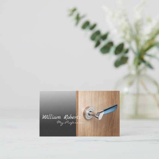 Design der Visitenkarte mit Holzgriff (Stehend Vorderseite)