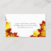 Design der Visitenkarten für Herbst-Herbstlaube Visitenkarte (Rückseite)