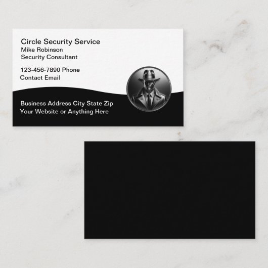 Design der Visitenkarten für Sicherheitsdienste Visitenkarte (Vorne/Hinten)